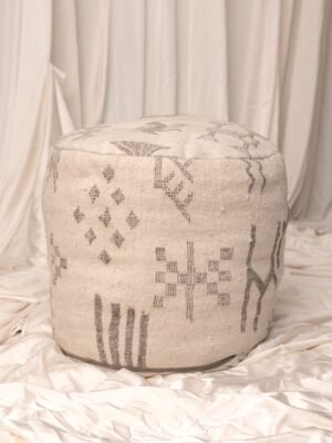 KAIA - Tall Cream Pouffe