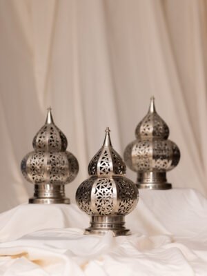 SOUKA - Medium Silver Table Lanterns