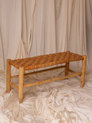 ATLAS - Leather Woven Bench